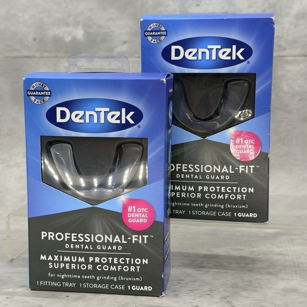 DenTek Professional Fit Dental Guard Maximum Protection + Storage Case Lot Of 2
